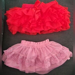 2/$18 Tulle Skirts 1 Red-unbranded 1 Pink-baby B'Gosh Size 3 Months